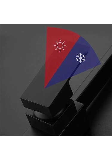 Venita Siyah Mutfak Bataryası Sıcak Soğuk Çift Su Girişli Kare Mutfak Bataryası Soft