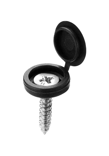 Singree Dayanıklı Plastik Vida Kapakları - 100 Adet Siyah Dekoratif Vida Başlığı, 13mm Dış Çap, 5mm İç Çap