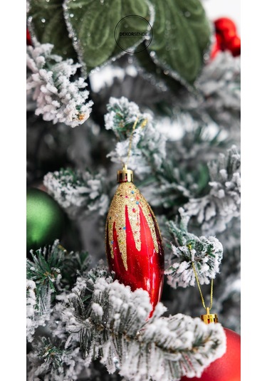 Yılbaşı Süsü 4'lü Konik Kırmızı 12 Cm