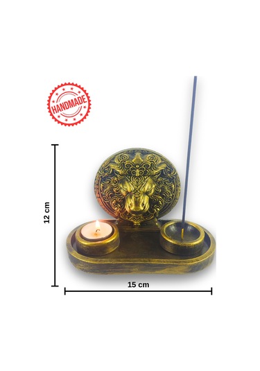 Aslan Çubuk Tütsülük Ve Tealight Altın