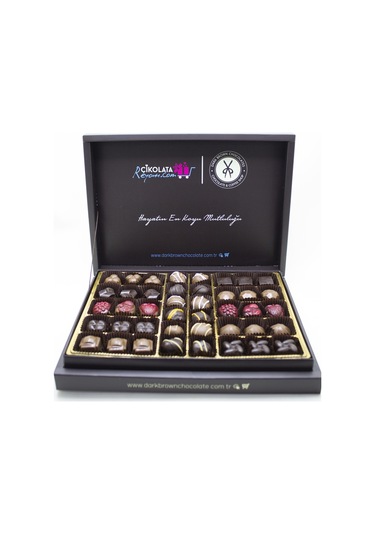 Dark Brown Hediyelik Çikolata 40 Adet Spesiyel Türüf Çikolata Kutusu Gerçek Çikolatadan