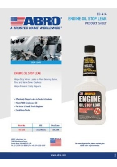 Abro Motor Yağı Sızıntı Durdurma 354 Ml.