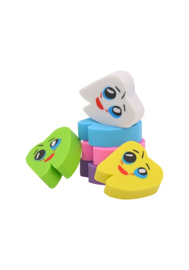 Youmex 50'li Paket Diş Şekilli Silgi - Renkli Ve Eğlenceli Okul Malzemeleri