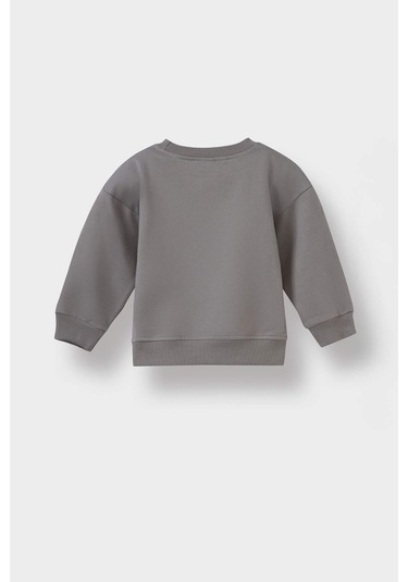 Defacto Erkek Bebek 2li Takım Baskılı Sweatshirt Eşofman Altı E8994a525augr454 Gri