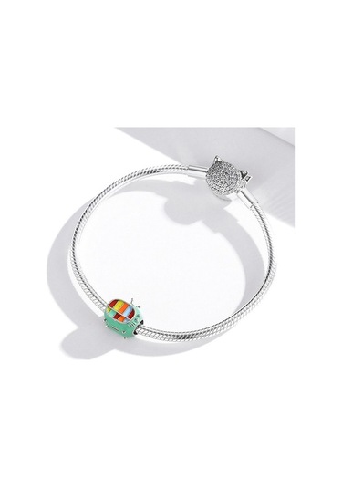 Fastbuy S925 Ayar Gümüş Mini Renkli Tv Boncuk Dıy Bilezik Kolye Aksesuarları Çok Renkli Takı El Sanatı Çok Renkli