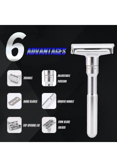 Ayarlanabilir Çift Taraflı Tıraş Bıçağı Gümüş 1 Adet