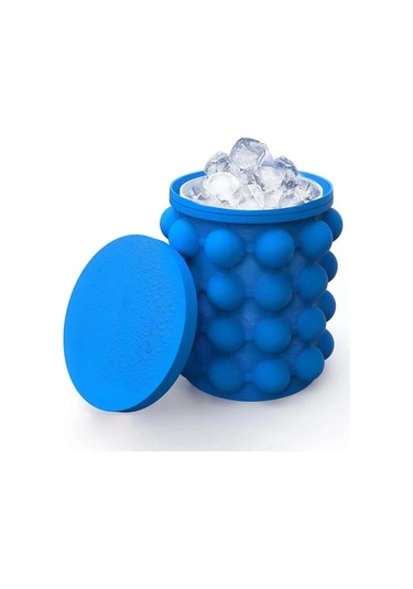 1 Adet-silikon Buz Küpü Makinesi Taşınabilir Kova Şarap Buzluk Çanta Bira Dolabı Yerden Tasarruf Sağlayan Mutfak Gereçleri İçme Viski Dondurma Mavi
