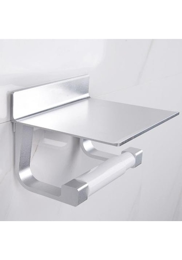 Tuvalet Kağıdı Sahipleri Uzay Alüminyum Çok Fonksiyonlu Depolama Kancaları Küllüklü Banyo Rafları Havlu Raf Telefon Tutucu Kağıt Tutucular Gümüş 22 x 13.6 x 11.2 CM