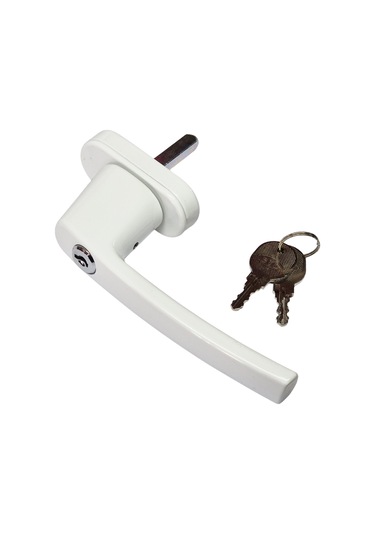 Anahtarlı Kilitli İspanyolet Pvc Pencere Kapı Kolu Çocuk Güvenlikli Pimapen Plastik Pen Kulp Beyaz 1adet