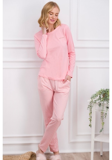 Pierre Cardin Pembe Çizgili Kadın Pijama Takımı
