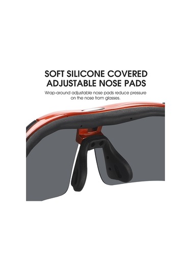 West Bıkıng Yp0703142 Polarize Spor Güneş Gözlüğü 5 Lensli Bisiklet Dağ Bisikleti Güneş Gözlüğü - Siyah+turuncu