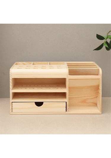 Anjiexun Cep Telefonu Ve Masaüstü İçin Çok Bölmeli Ahşap Saklama Kutusu Diğer