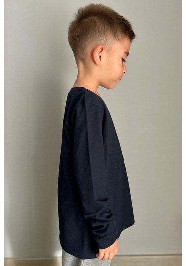 Breeze Erkek Çocuk Uzun Kollu Tişört Basic 5-14 Yaş, Lacivert Lacivert