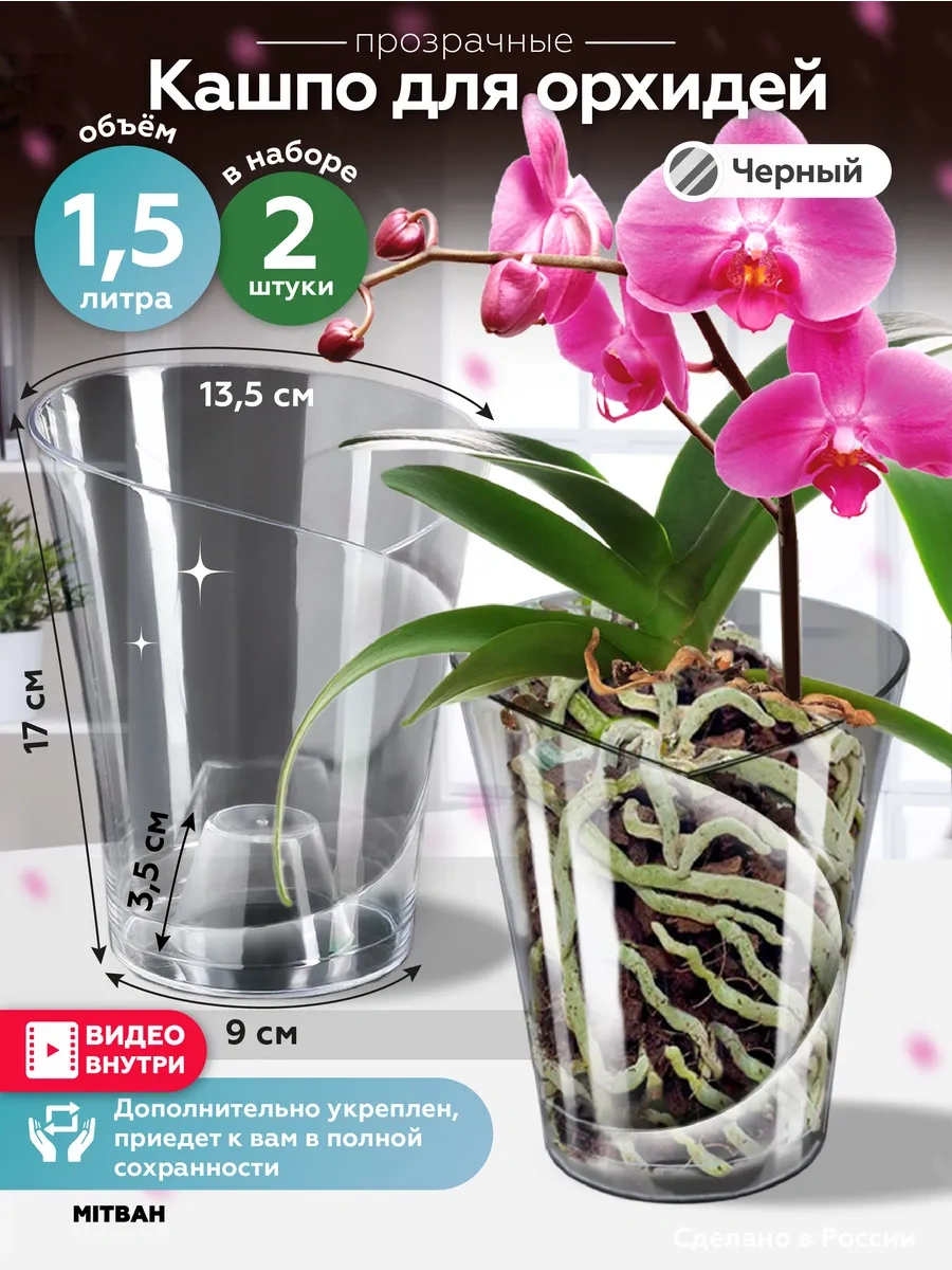 Mıtbah Şeffaf Orkide Saksısı Saksı 2 Adet 74247173