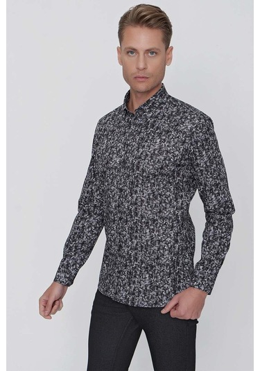 G 1521 Slim Fit Siyah Spor Gömlek Siyah