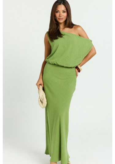 Madmext Madmext Mint Yeşili Düşük Omuz Elbise Mg2349 Mint Yeşili