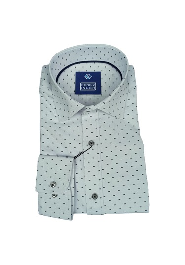 Standart Yaka Sinek Desen Gömlek Slim 001