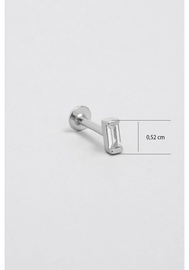 Baget Işıltısı 18 Ayar Beyaz Altın Kaplama Gümüş Tragus-helix Piercing Beyaz