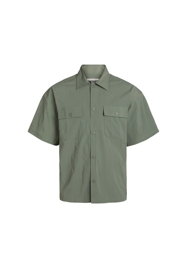 Jack & Jones Erkek Göğüs Cepli Oversized Gömlek - Altitude 12251280 Agave Green Yeşil