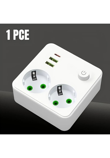 Beyaz Ql-86u 5-eu Prizli Güç Şeridi Çoklu Seviyeli Adaptör, Masaüstü/duvar Adaptörü. Yatak Odası Güç Şeridi/mutfak Güç Şeridi/oturma Odası Güç Şeridi