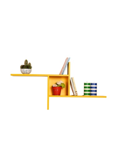 Adoremobilya Plus Dekoratif Duvar Rafı - Sarı