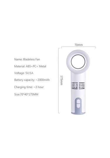 Mini El Bladess Fan Hava Soğutucu Usb Şarj Edilebilir Ventilatör Led Ligth Ayrılabilir Temel Taşınabilir Fan Açık / Ofis Hayranları Cnoh6j Beyaz