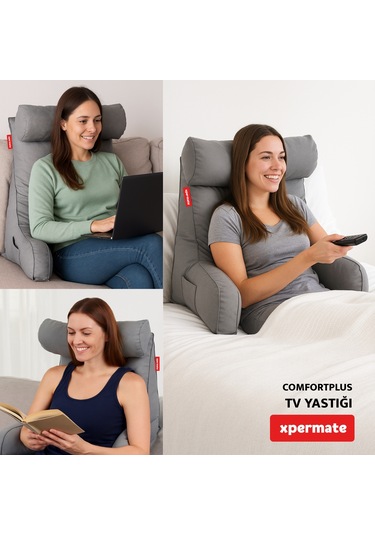 Xpermate Comfortplus Tv Kollu Sırt Destek Üçgen Yastık Pembe