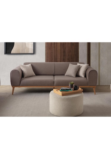 Rebull 3+3+1 Koltuk Takımı Kahverengi + Sütlü Kahve