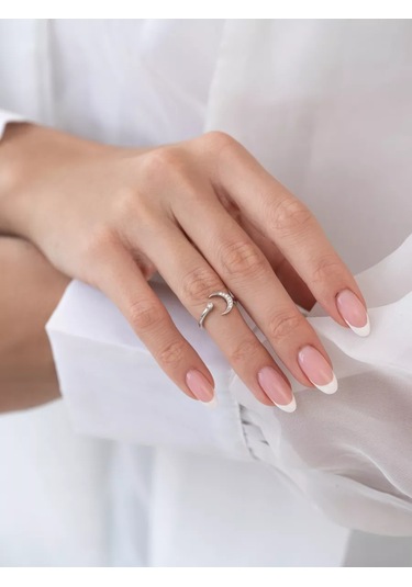 Sılverme Parmak Falanksı İçin Luna Yüzük 925 Ayar Gümüş 75549682 Gümüş