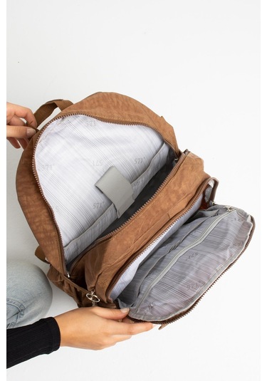 Ultra Hafif Çok Cepli Su Geçirmez Sırt Çantası Taba Model:571-2a - Taba