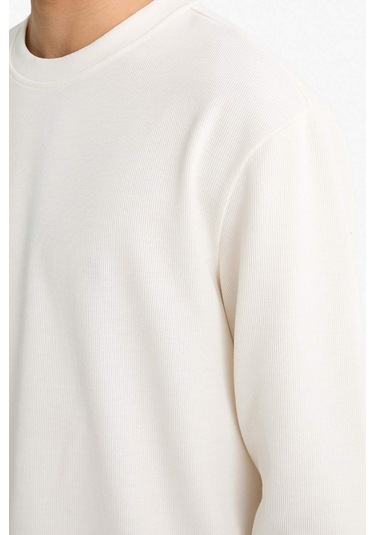 Defacto Regular Fit Bisiklet Yaka Uzun Kollu Body F2263ax25auer140 Ekru