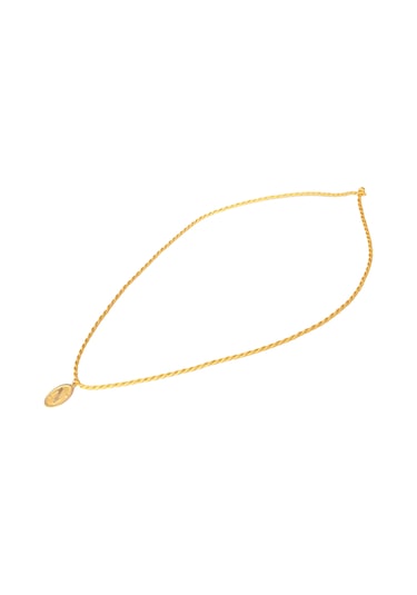 14 Ayar D Harf Sarı İpli Kolye