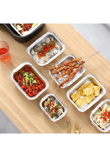 50 Adet Barbekü Folyo Tepsi Yağ Geçirmez Buharda Pişirme Aks. Anti-haşlanma Çevre Do Alüminyum Folyo Teneke Fırın Kapları 56693271 Diğer