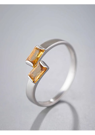 Uvelirnye Tradicii Doğal Sitrin Taşlı 925 Ayar Gümüş Yüzük 217089779 Gri