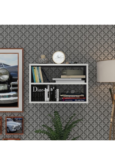 Kenzlife Kitaplık Nihan 040 060 20 Gri Duvar Rafı