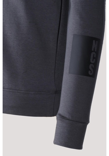 Erkek Sweatshirt Füme Ön Cep Detaylı Relaxed Fit Double Face Crewneck Ncs Jeans 1640 Füme