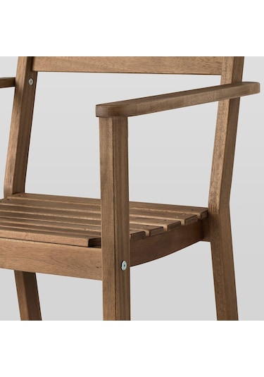 Kolçaklı Sandalye, Koyu Kahve, Mindersiz Acı Kahverengi