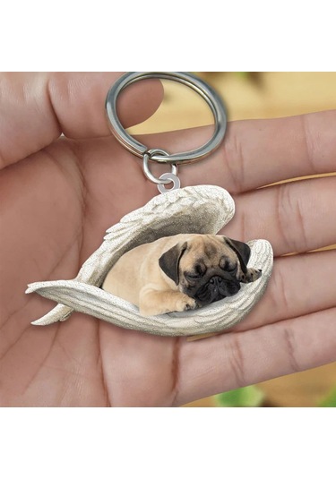 Hfambition Akryl Köpek Figürlü Anahtar Zinciri - Çift Taraflı Uv Baskılı Araba Anahtarı Askı - Pratik Ve Güçlü Ev Aletleri Diğer