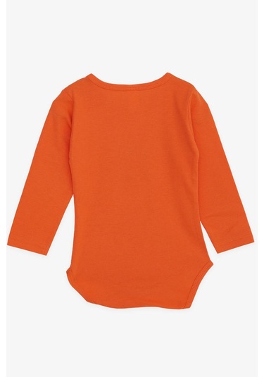 Breeze Erkek Bebek Çıtçıtlı Zıbın Body Gözlüklü Ayıcık Baskılı 9 Ay-3 Yaş, Turuncu