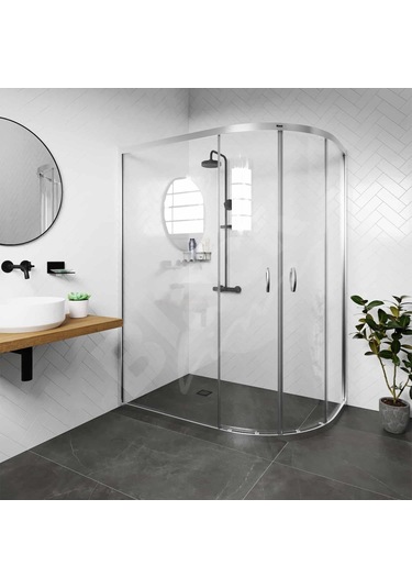 Blackline Asimetrik Oval 5Mm Temperli Duşakabin H:190 90 x 120 CM