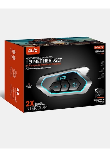 Ceylan Adam D60 2x Motosiklet Kask Kulaklığı Bluetooth Intercom Rgb Işıklı 2 Intercom Bağlantılı