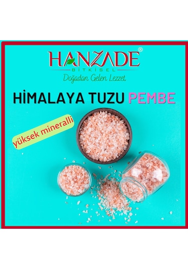 Hanzade Bitkisel Pembe Himalaya Tuzu Granül Tane 1 KG