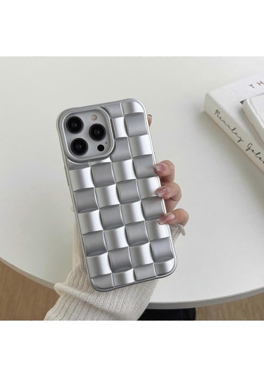 İphone Uyumlu 11 Pro Max 3d Küp Dokuma Doku Cilt Hissi Telefon Kılıfı İçin