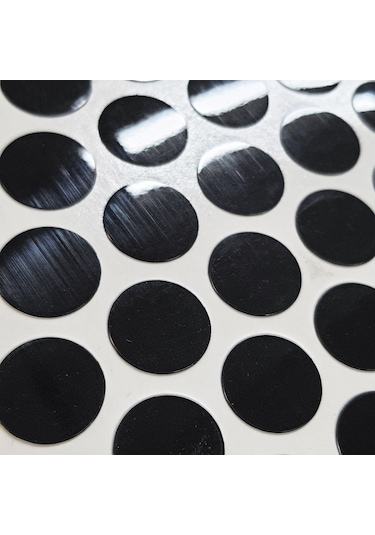 Yapışkanlı Tıpa Mobilya Dolap Vida Gizleme Kapağı Parlak Siyah -100 Adet