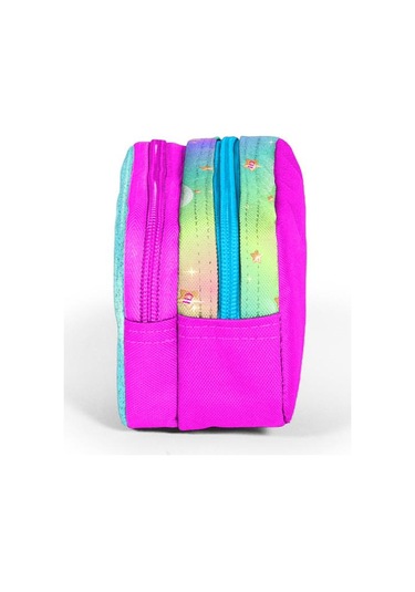 Coral High Kids Mavi Pembe Zürafa Desenli İki Bölmeli Kalem Çantası 12052