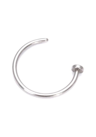 Gümüş 2 Adet Cerrahi Çelik Açık Burun Halkası Burun Çember Dudak Burun Piercing Damızlık Kulak 5 Renk 10mm Gümüş Gümüş