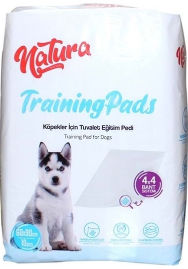 Natura Köpek Eğitim Çiş Pedi Kaydırmaz Bantlı 60 x 60 CM 10'lu
