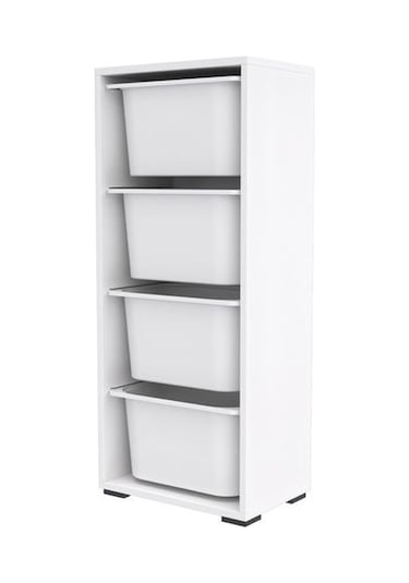 Pratico 4 Derin Sepetli Çok Amaçlı Oyuncak Dolabı - Beyaz - 109x30x69,5 Cm Beyaz