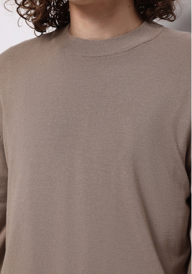 Colins Regular Fit Yuvarlak Yaka Jakarlı Erkek Bej Kazak Cl1076884 Q1.v1 Beı Bej