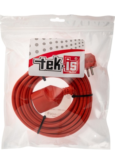 Tek-iş 10 Metre Uzatma Kablosu 3 X 1 Mm Ttr Bakır Kablo Erkek Fiş Dişi Fiş Baskılı Seyyar Ara Kablo Diğer